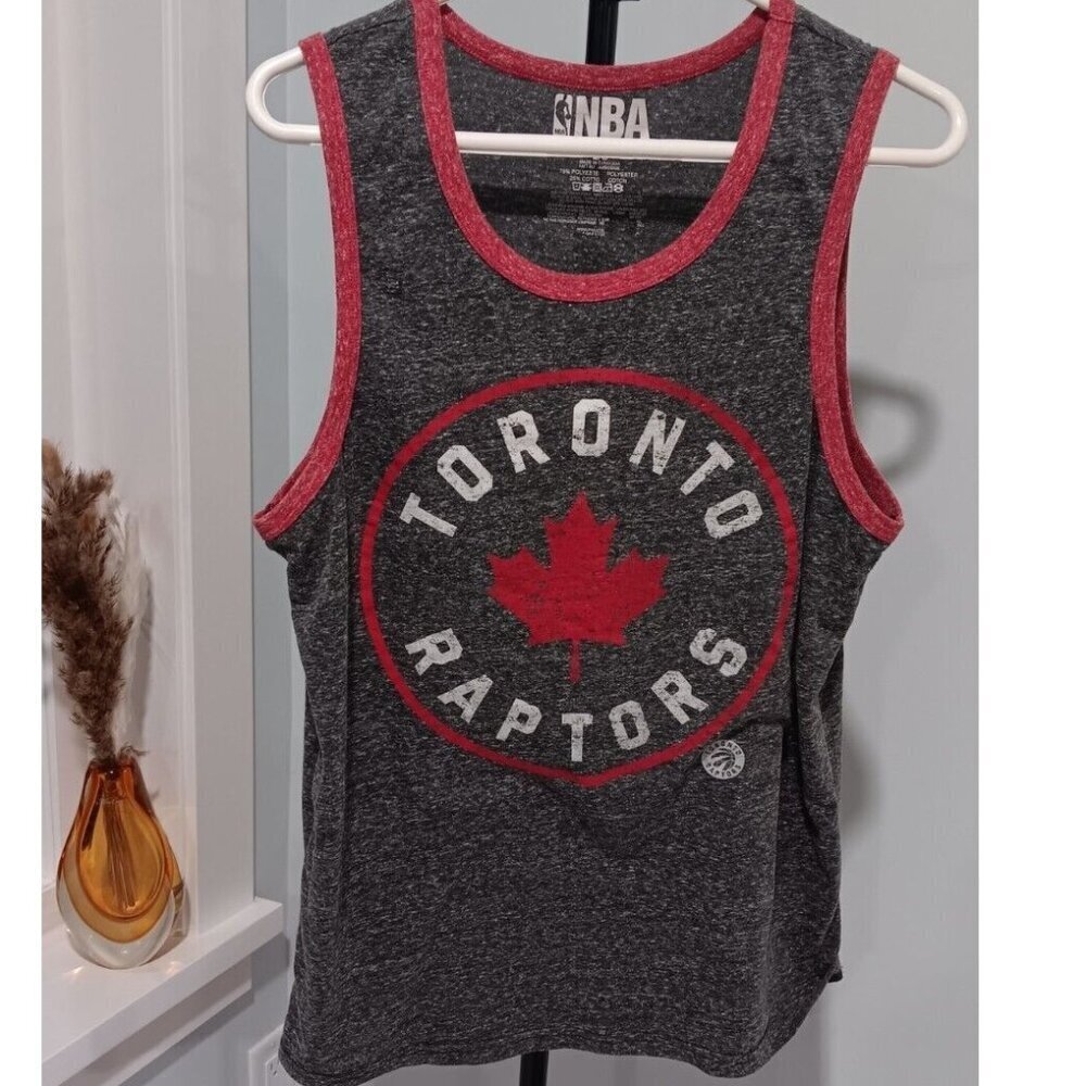 Large NBA Toronto Raptors Men's Sleeveless Shirt 2017 Very Good Condition Gray